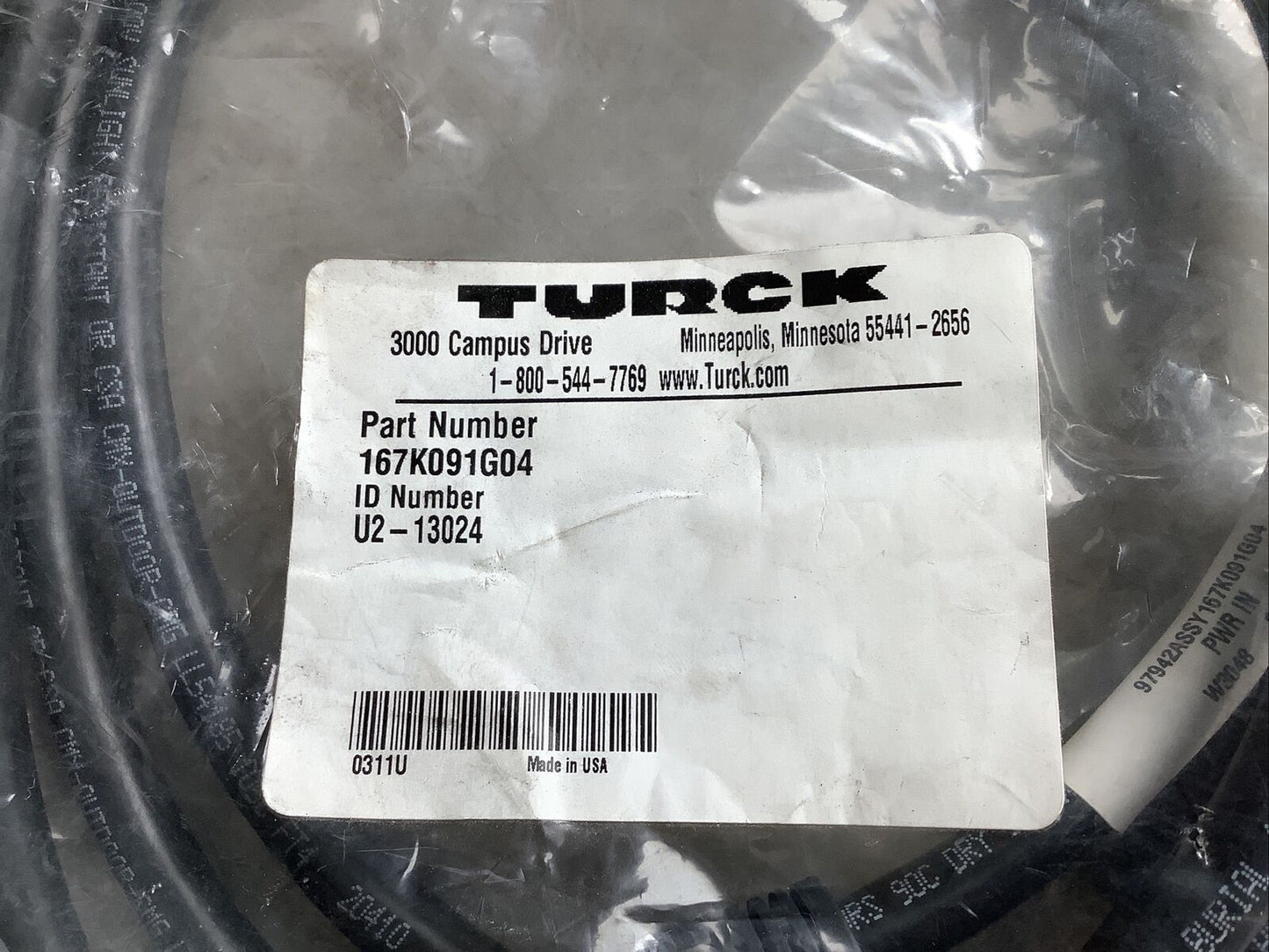 TURCK 167K091G04 U2-13024 CABLE ASSEMBLY U3S