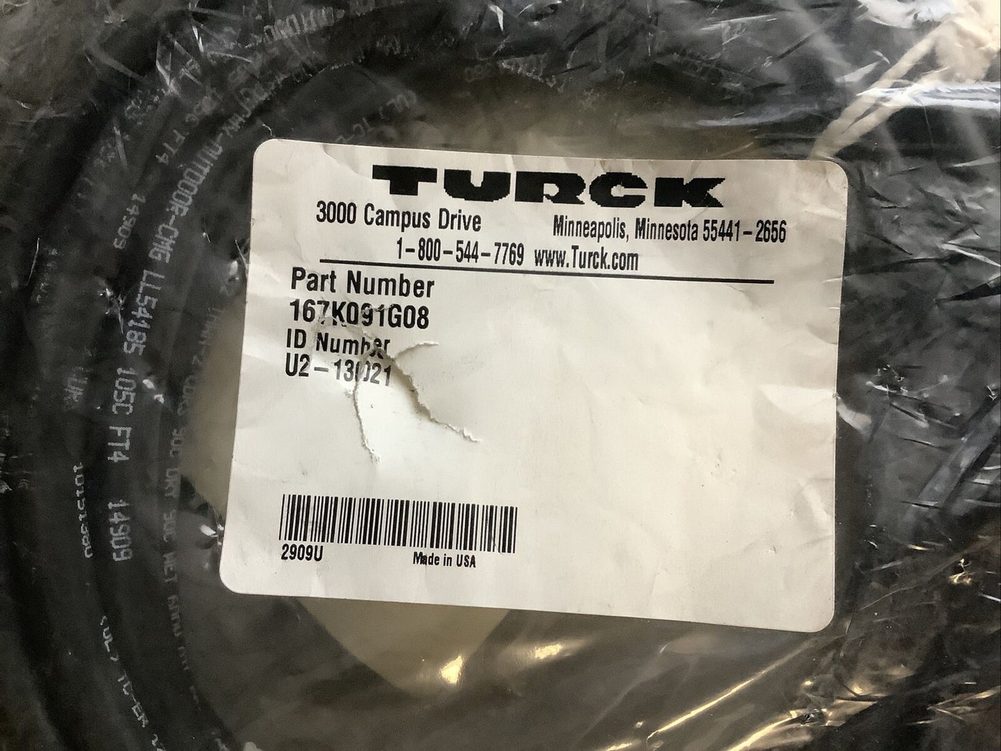 TURCK 167K091G08 U2-13021 CABLE ASSEMBLY U3S