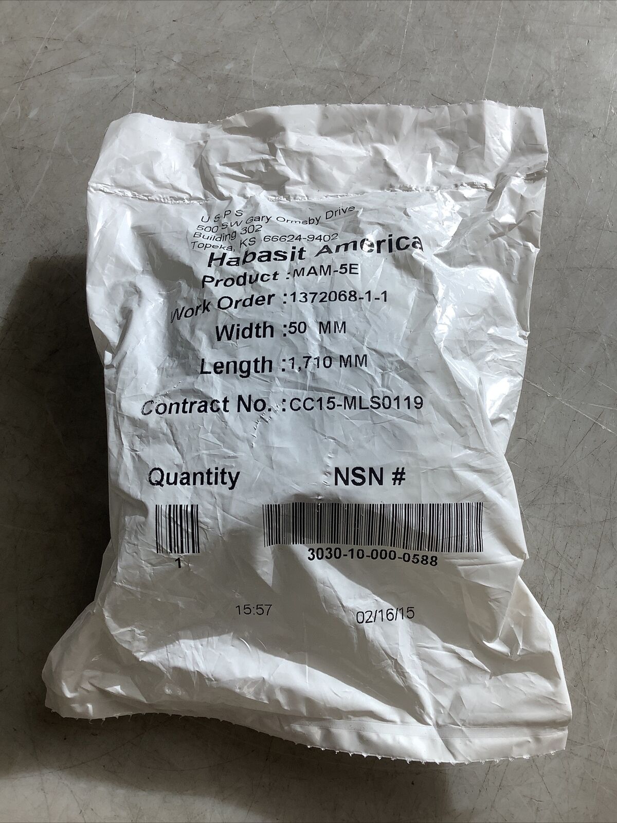HABASIT AMERICA MAM-5E CONVEYOR BELTS 50 MM X 1710 MM U3S - LOT OF 2