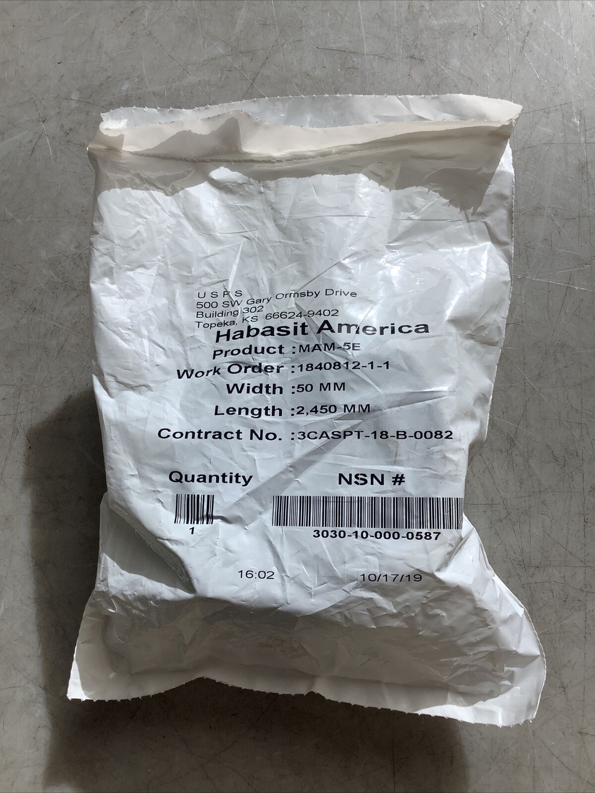 HABASIT AMERICA MAM-5E CONVEYOR BELTS 50 MM X 2450 MM U3S - LOT OF 2