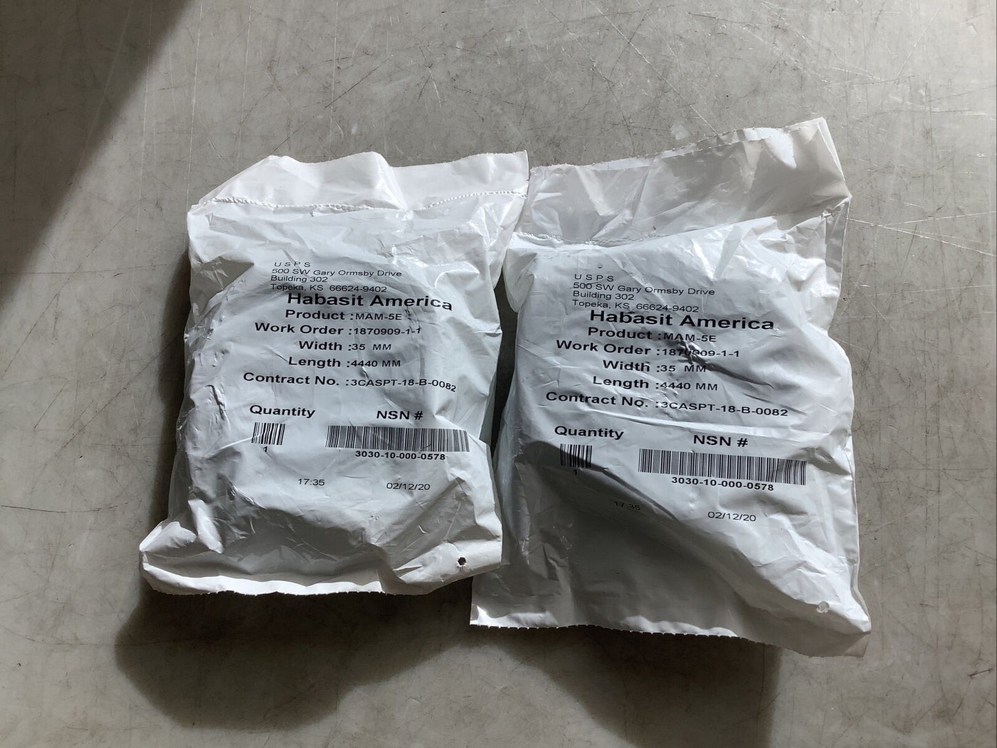 HABASIT AMERICA MAM-5E CONVEYOR BELTS 35 MM X 4440 MM U3S - LOT OF 2