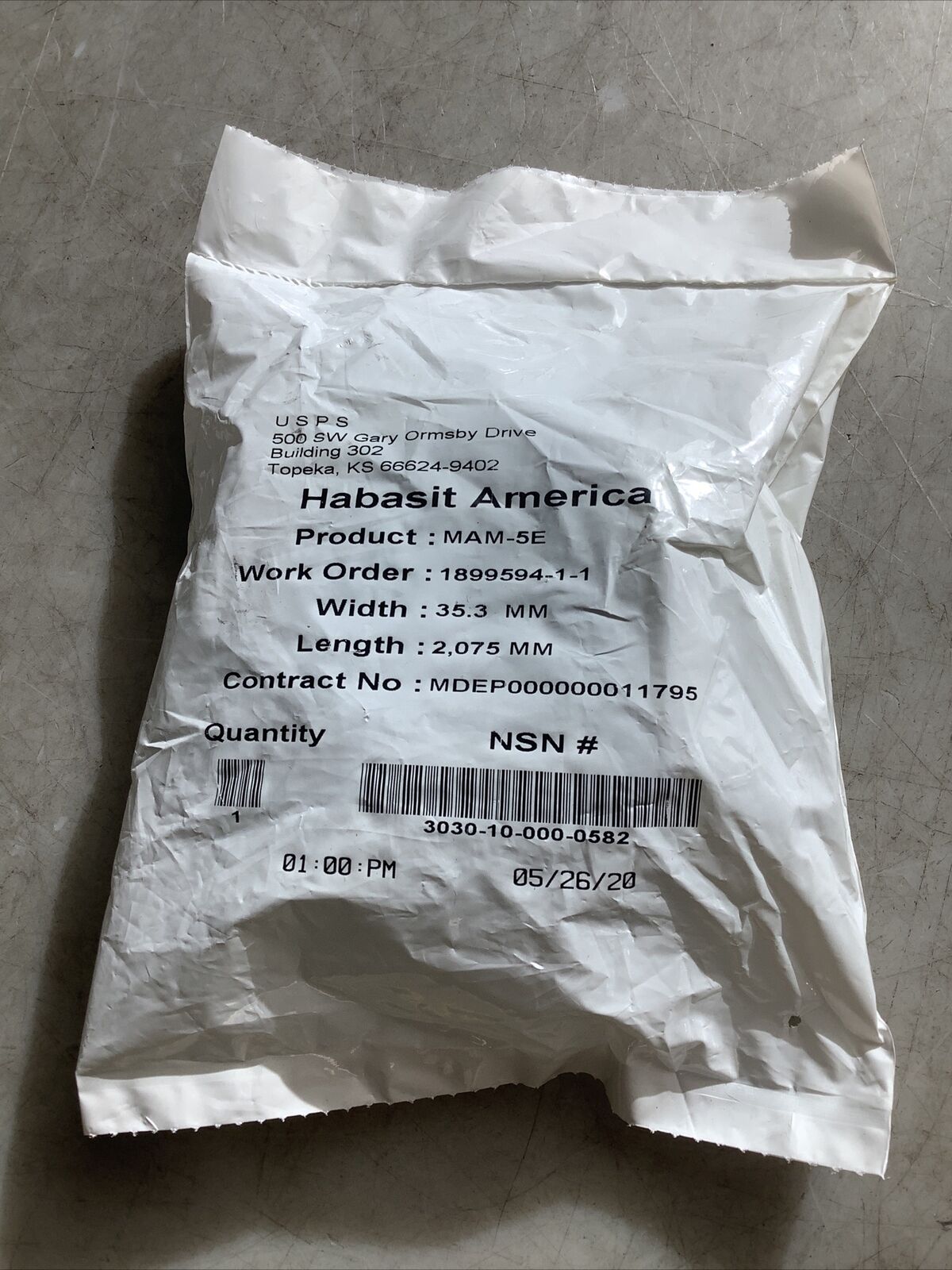 HABASIT AMERICA MAM-5E CONVEYOR BELTS 35.3 MM X 2075 MM U3S - LOT OF 2