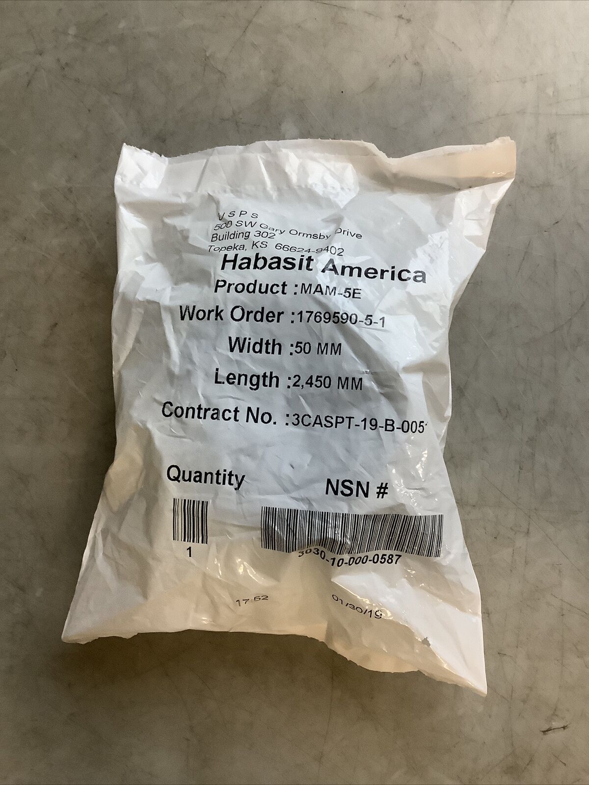 HABASIT AMERICA MAM-5E CONVEYOR BELTS 50 MM X 2450 MM U3S - LOT OF 2