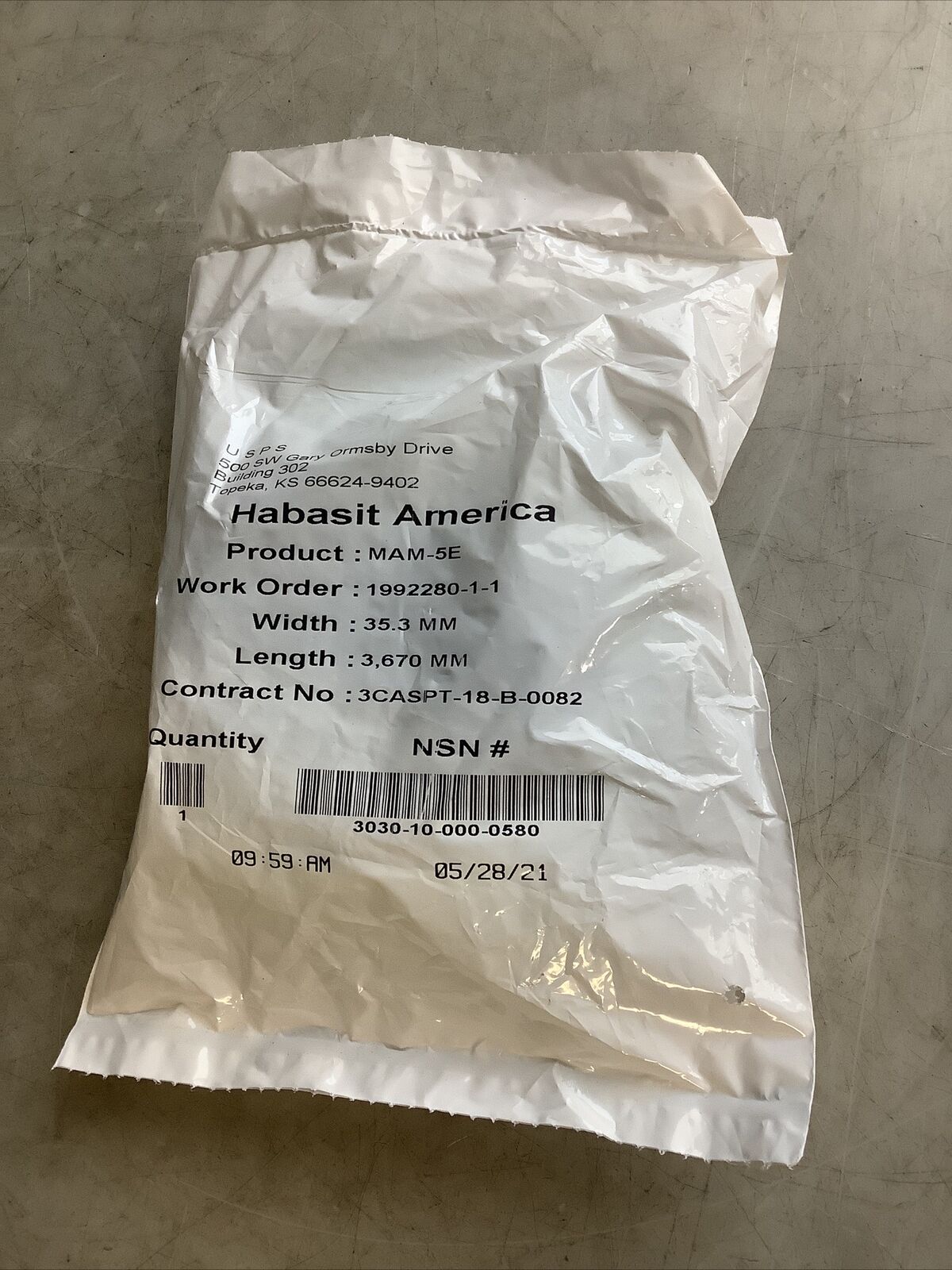 HABASIT AMERICA MAM-5E CONVEYOR BELTS 35.3 MM X 3670 MM U3S - LOT OF 3