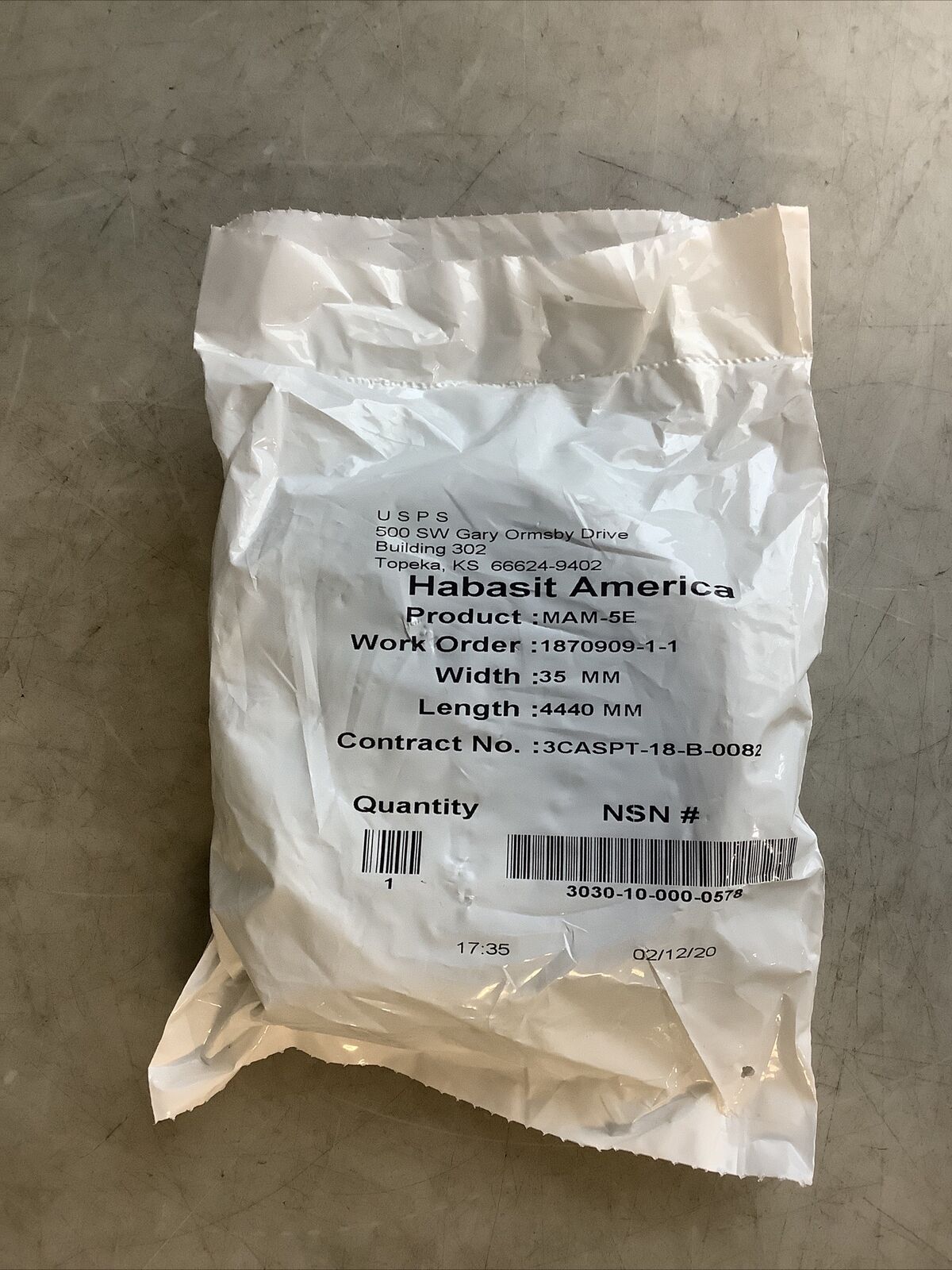 HABASIT AMERICA MAM-5E CONVEYOR BELTS 35 MM X 4440 MM U3S - LOT OF 3