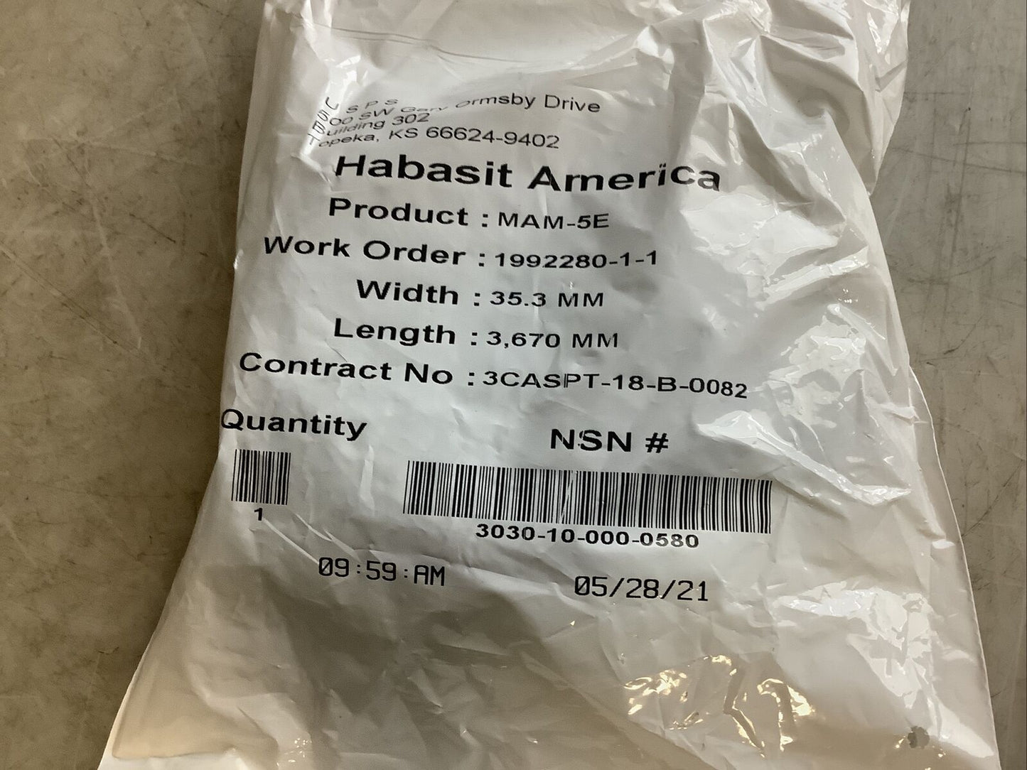 HABASIT AMERICA MAM-5E CONVEYOR BELTS 35.3 MM X 3670 MM U3S - LOT OF 3