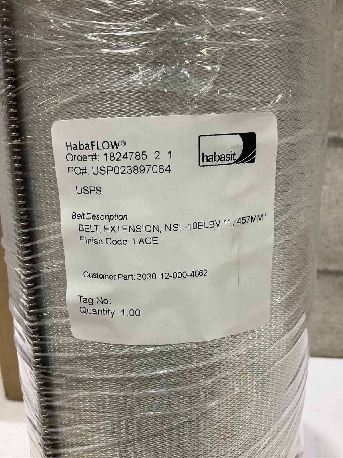 HASBASIT AMERICA NSL-10ELBV 11 HABAFLOW BELT EXTENSION 201 IN X 18 IN U3S