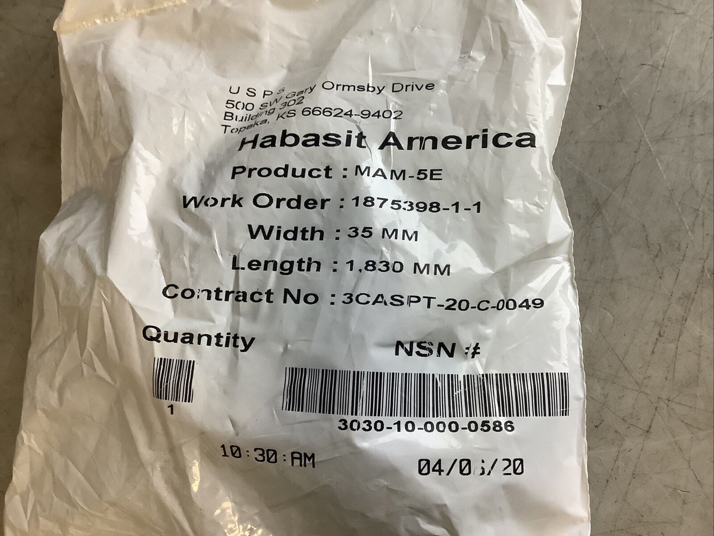 HABASIT AMERICA MAM-5E CONVEYOR BELTS 35 MM X 1830 MM U3S - LOT OF 3