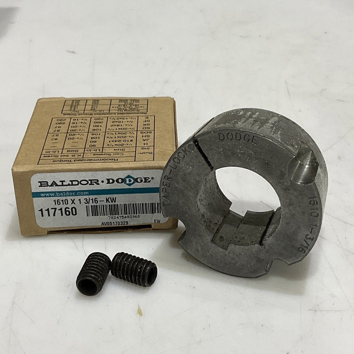 BALDOR DODGE 117160 TAPER LOCK BUSHING 1610 X 13/16-KW LOT OF 10 U3S