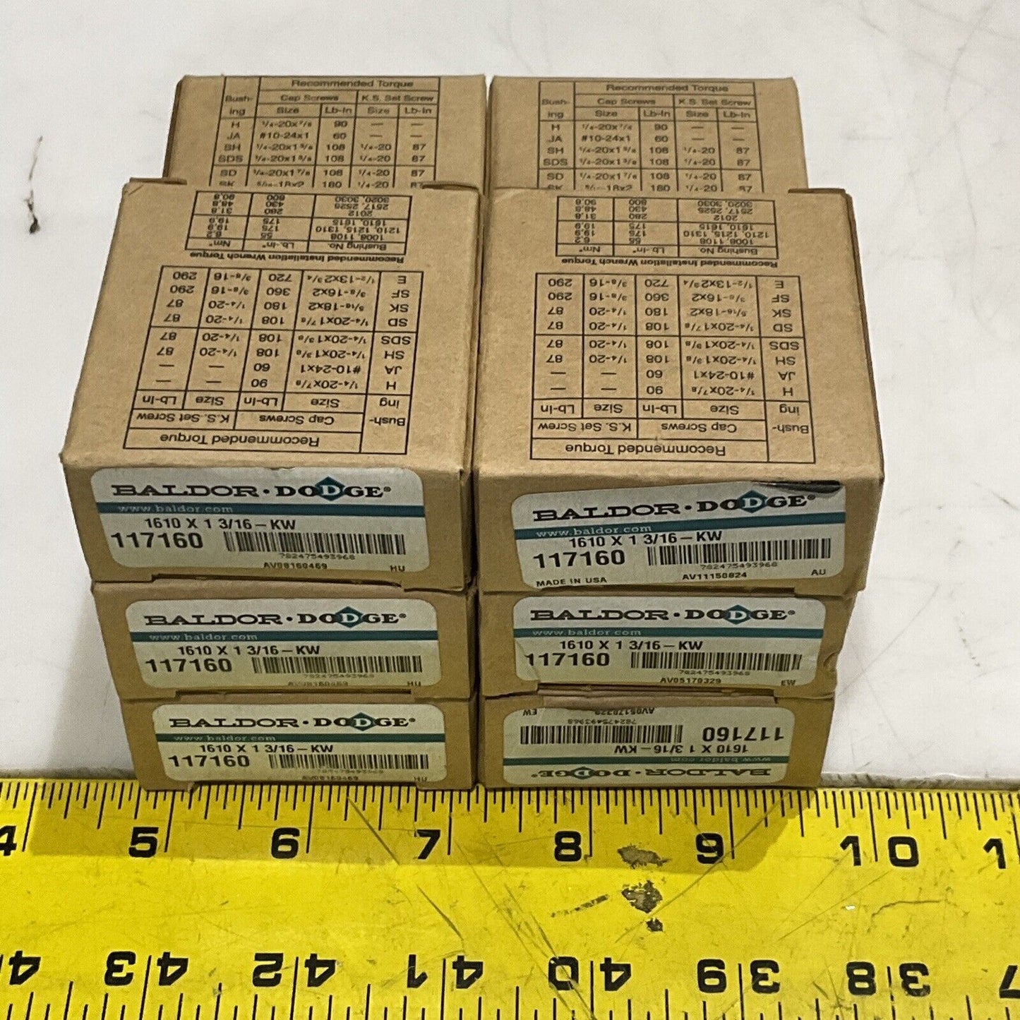 BALDOR DODGE 117160 TAPER LOCK BUSHING 1610 X 13/16-KW LOT OF 10 U3S