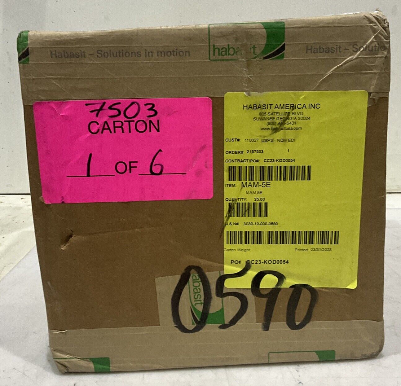 HABASIT MAM-5E CONVEYOR BELTS 2 IN BY 183 IN BOX OF 25 U3S