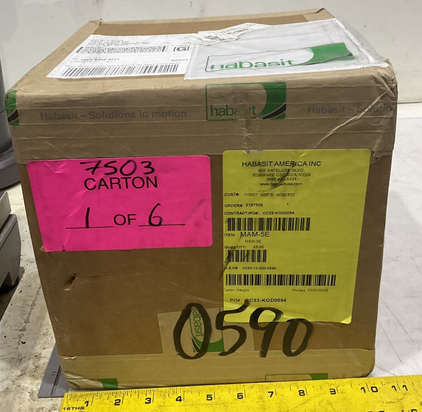HABASIT MAM-5E CONVEYOR BELTS 2 IN BY 183 IN BOX OF 25 U3S