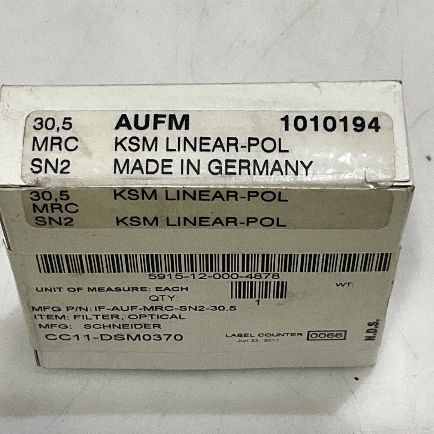 SCHNEIDER IF-AUF-MRC-SN2-30.5 OPTICAL FILTER AUSM KSM LINEAR-POL MRCSN2 30,5 U3S