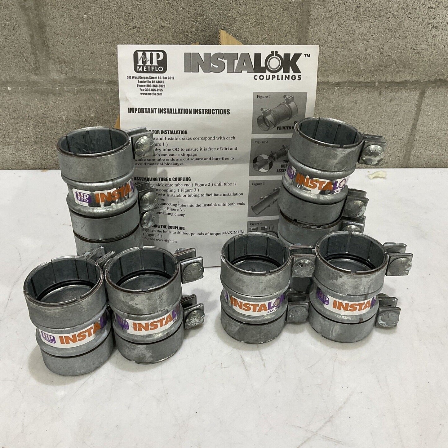 INSTALOK COUPLING CP25042B-16Z 2.5 BLK 2B 4IN 16 GA Z LOT OF 8 U3S