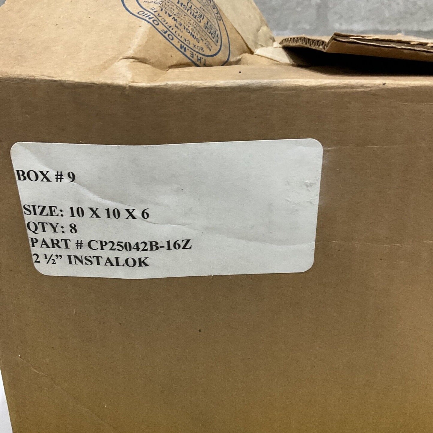 INSTALOK COUPLING CP25042B-16Z 2.5 BLK 2B 4IN 16 GA Z LOT OF 8 U3S