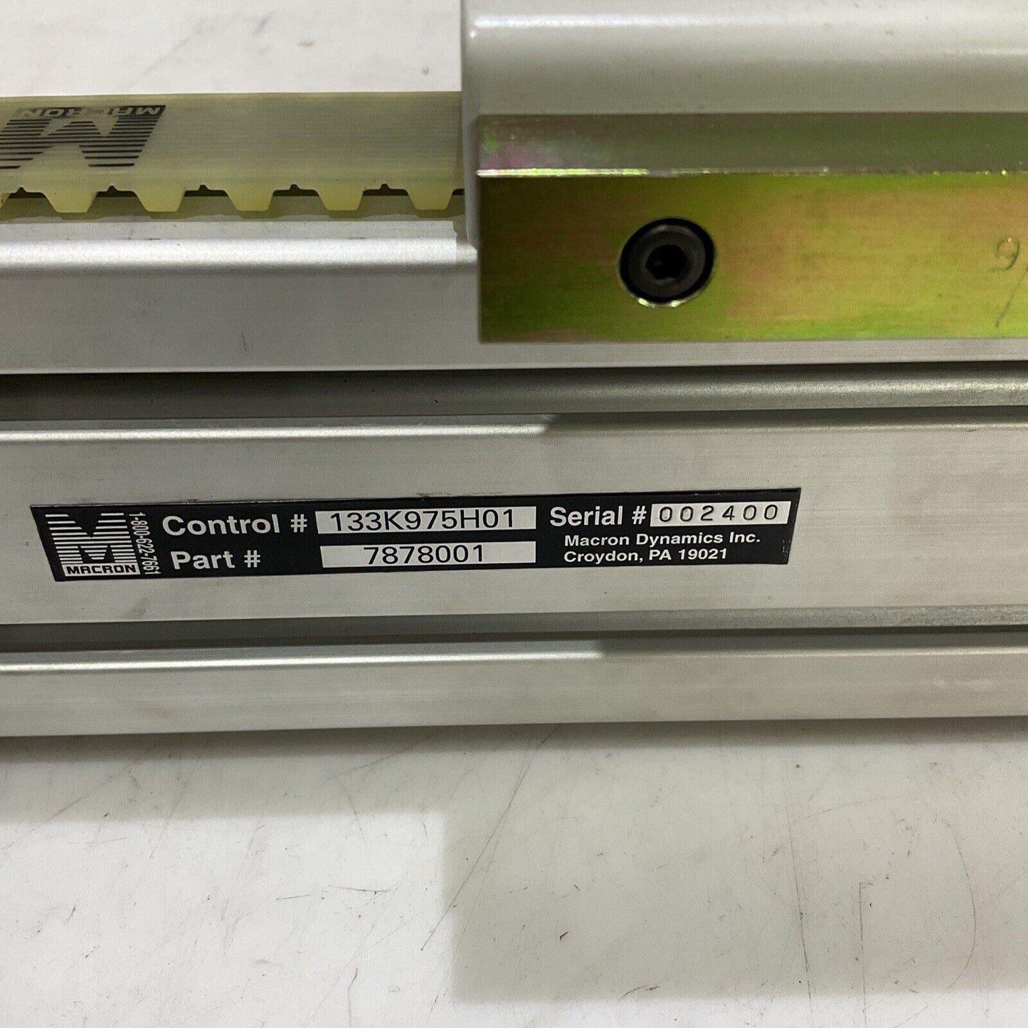 MACRON DYNAMICS 133K975H01 7878001 LINEAR ACTUATOR U3S