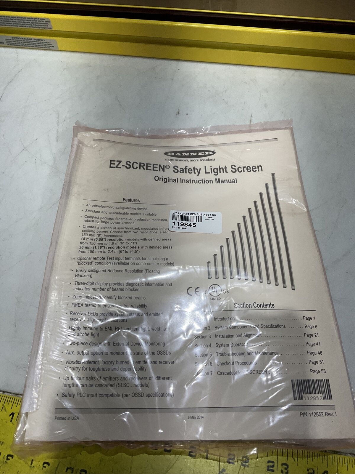 BANNER SLSCR30-1050Q8 EZ-SCREEN SAFTY LIGHT SCREEN 72429 U3S