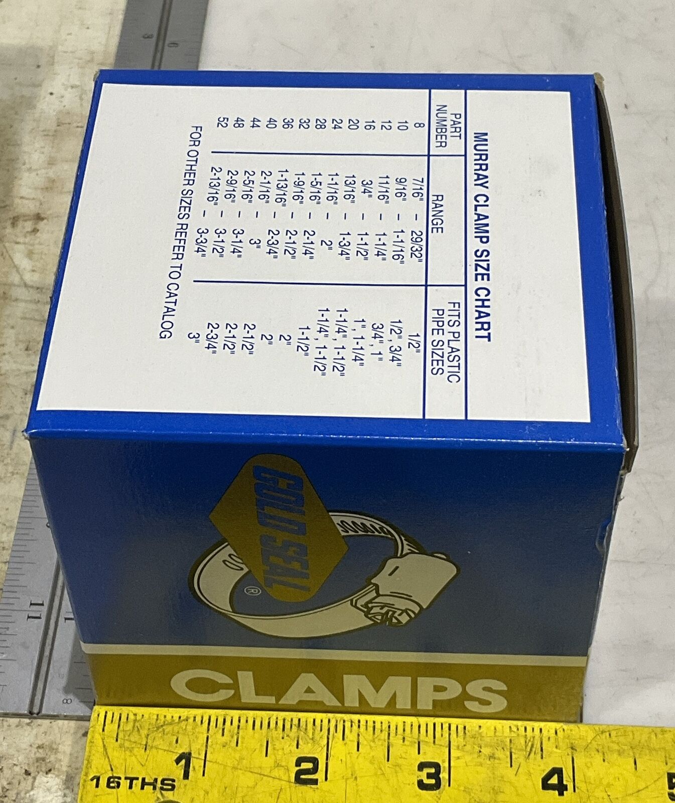 GOLD SEAL H20SS 10 ALL STAINLESS HOSE CLAMPS 13/16” TO 1 3/4” 554