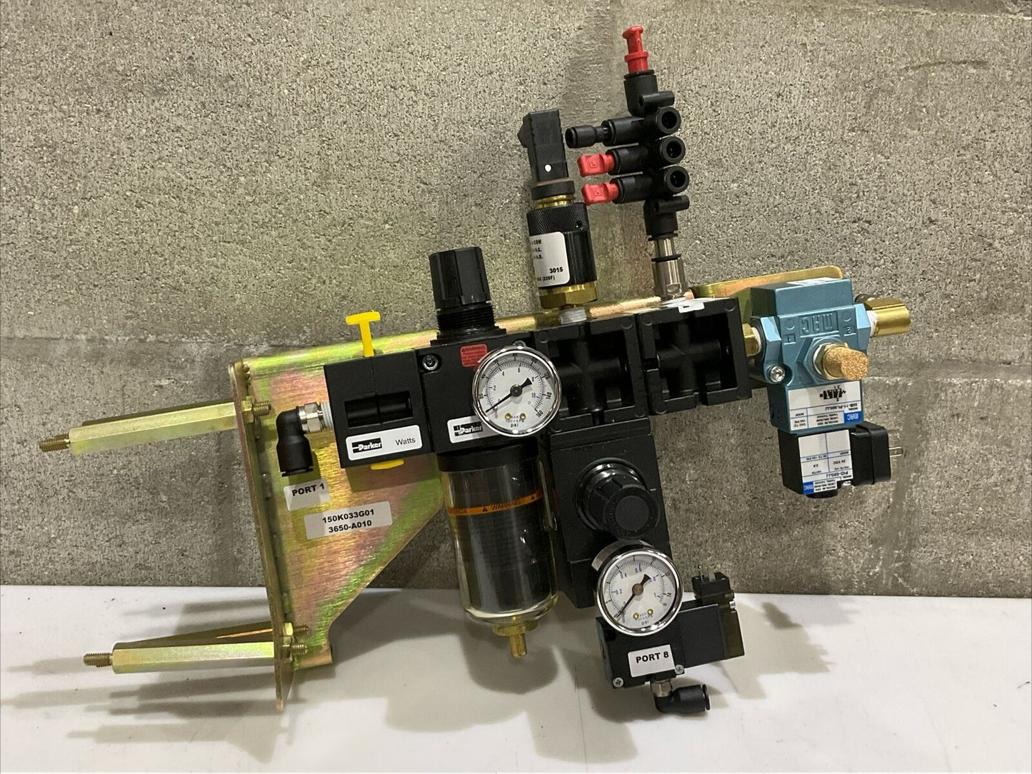 PARKER PNEUMATIC SUPPLY PANEL R75-02A PPS1-1C3-RHM PID-590JJ 55B-11-PI-590JJ U3S