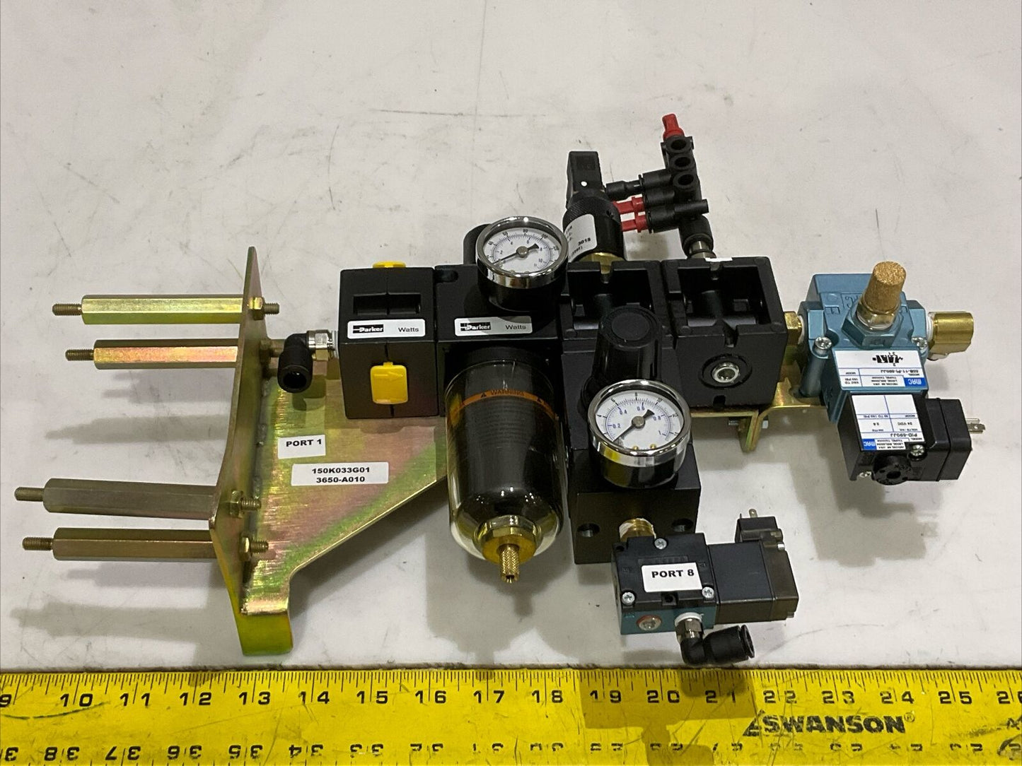 PARKER PNEUMATIC SUPPLY PANEL R75-02A PPS1-1C3-RHM PID-590JJ 55B-11-PI-590JJ U3S