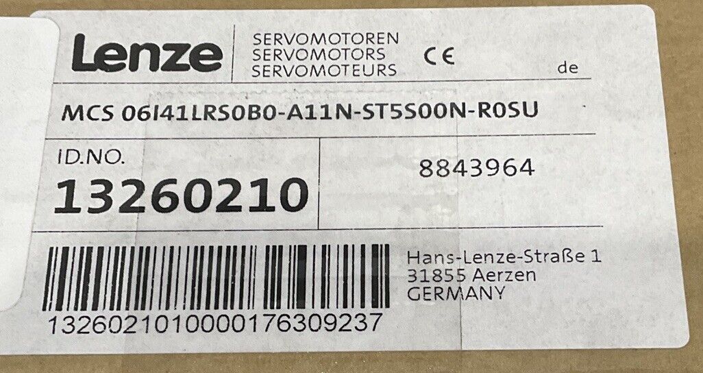 LENZE MCS 06I41LRS0B0-A11N-ST5S00N-R0SU SERVO MOTOR U3S