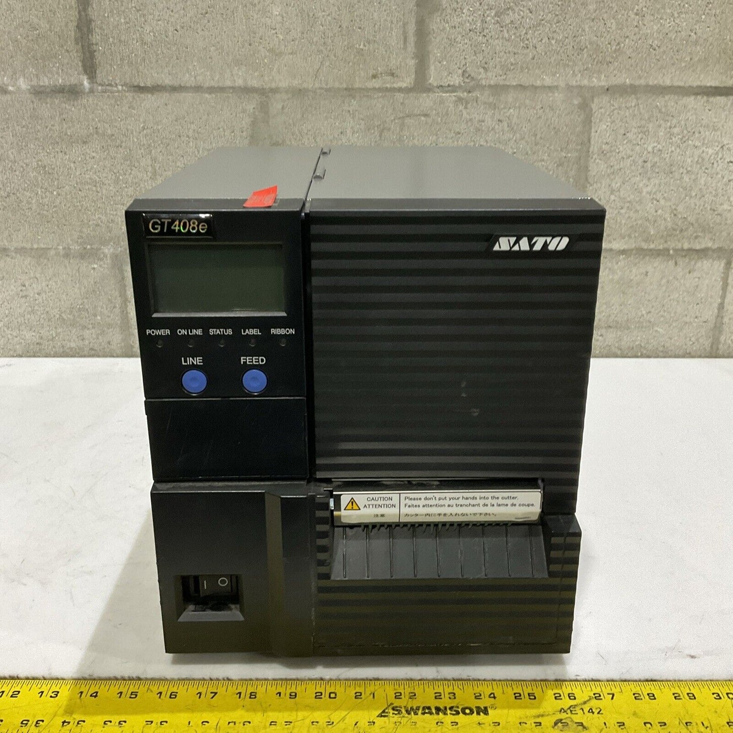SATO GT408E BAR CODE PRINTER 240V 1.5 A 50/60 HZ U3S