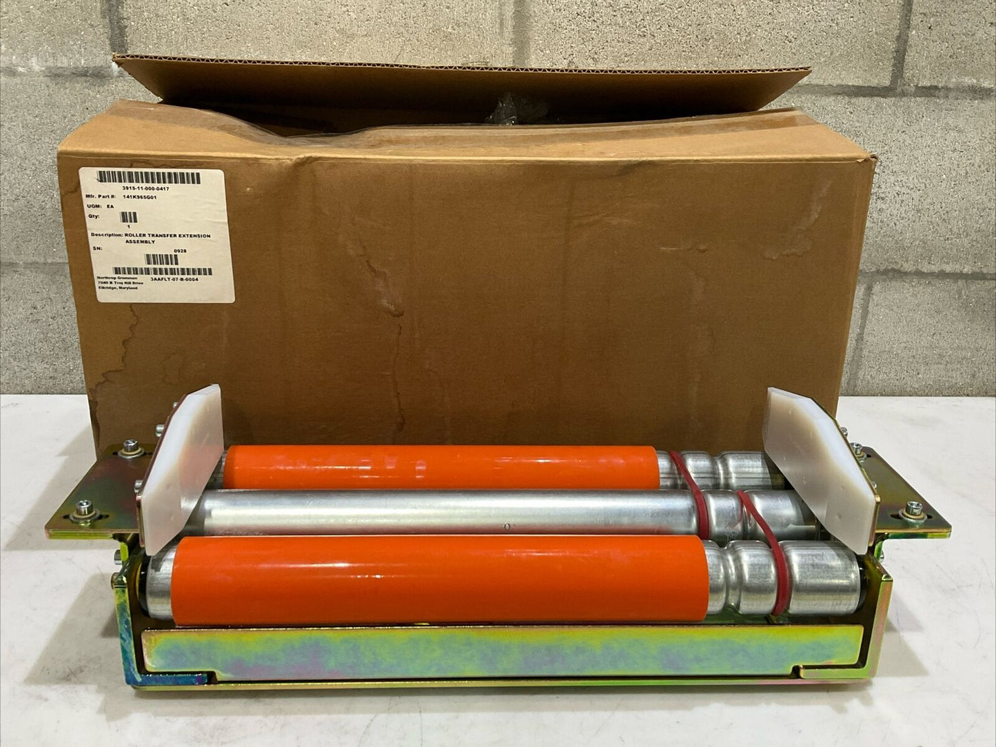 INTERROLL HOLIJERON AD-48-445-20-YWGY CONVEYOR TRANSFER ROLLER EXTENSION U3S