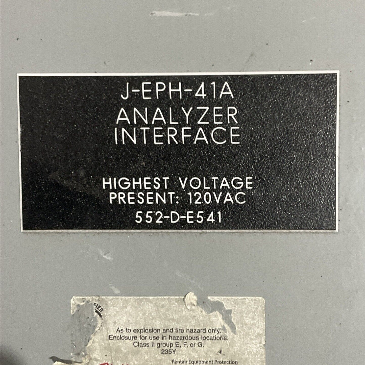 J-EPH-41A ANALYZER INTERFACE FOR PRESSURIZATION SYSTEM CDM