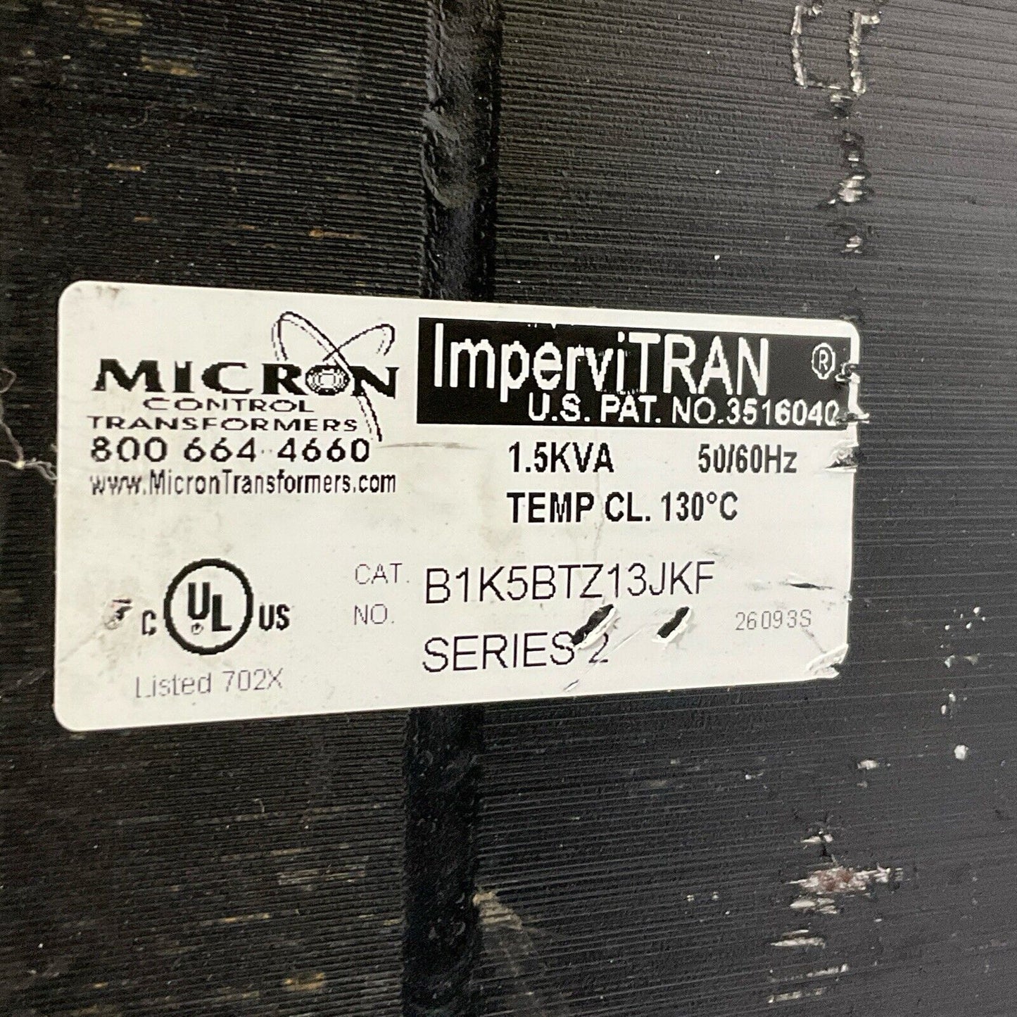 MICRON B1K5ABTZ13JKF TRANSFORMER 1.5KVA 50/60HZ SERIES 2 U4M