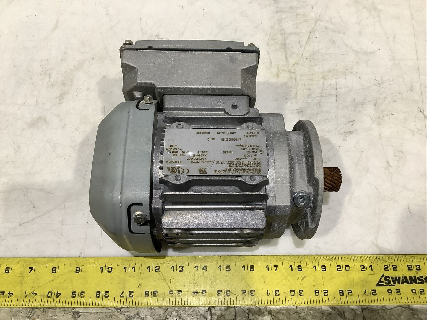 SEW EURODRIVE DRS71S4/FG/EI76 GEARMOTOR 1700RPM 0.5HP 266/460V U4M