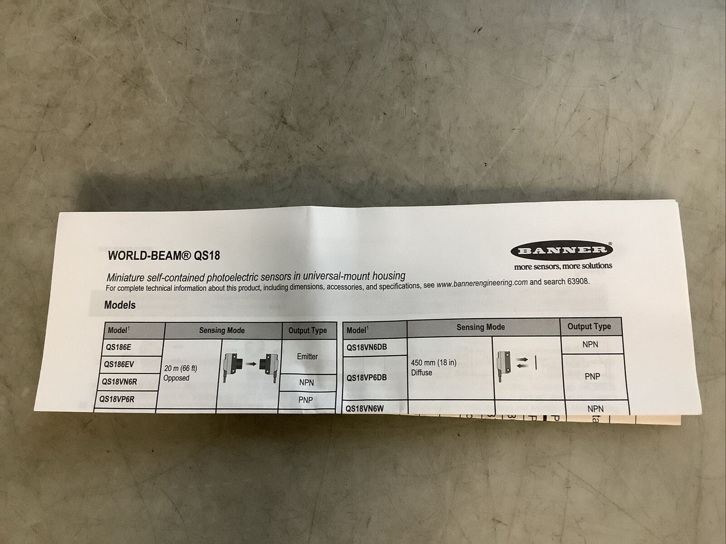 BANNER QS18VP6LP-77853 PHOTOELECTRIC SENSOR U3S