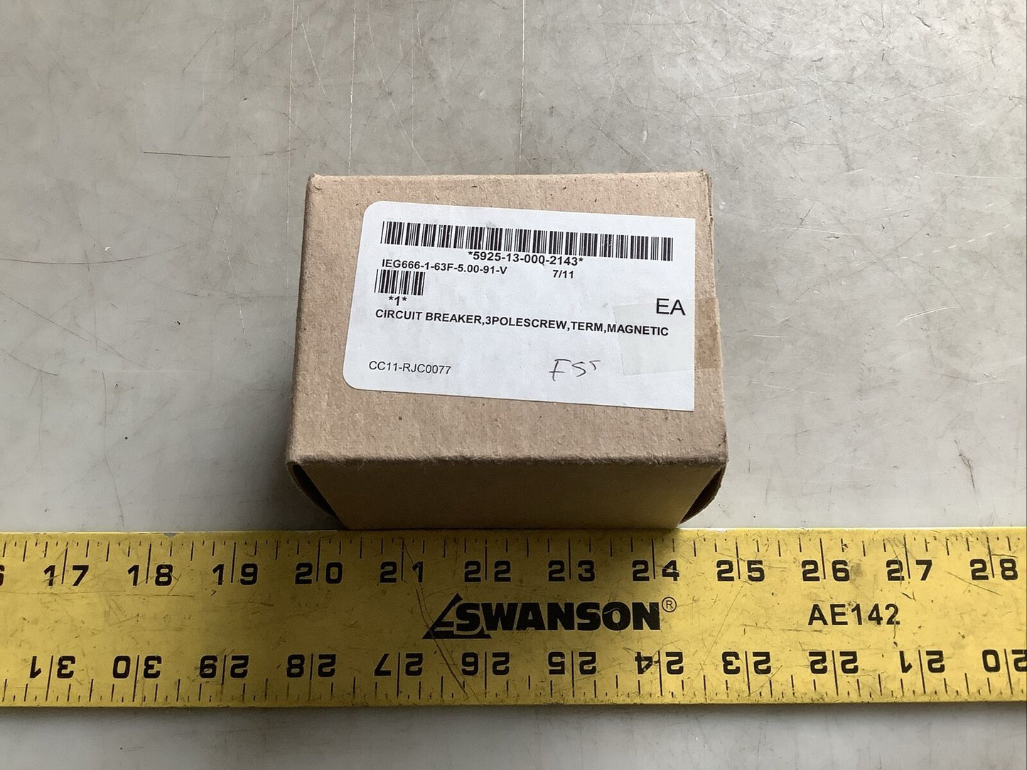 AIRPAX IEG666-1-63F-5.00-91-V CIRCUIT BREAKER 250V 5A U3S