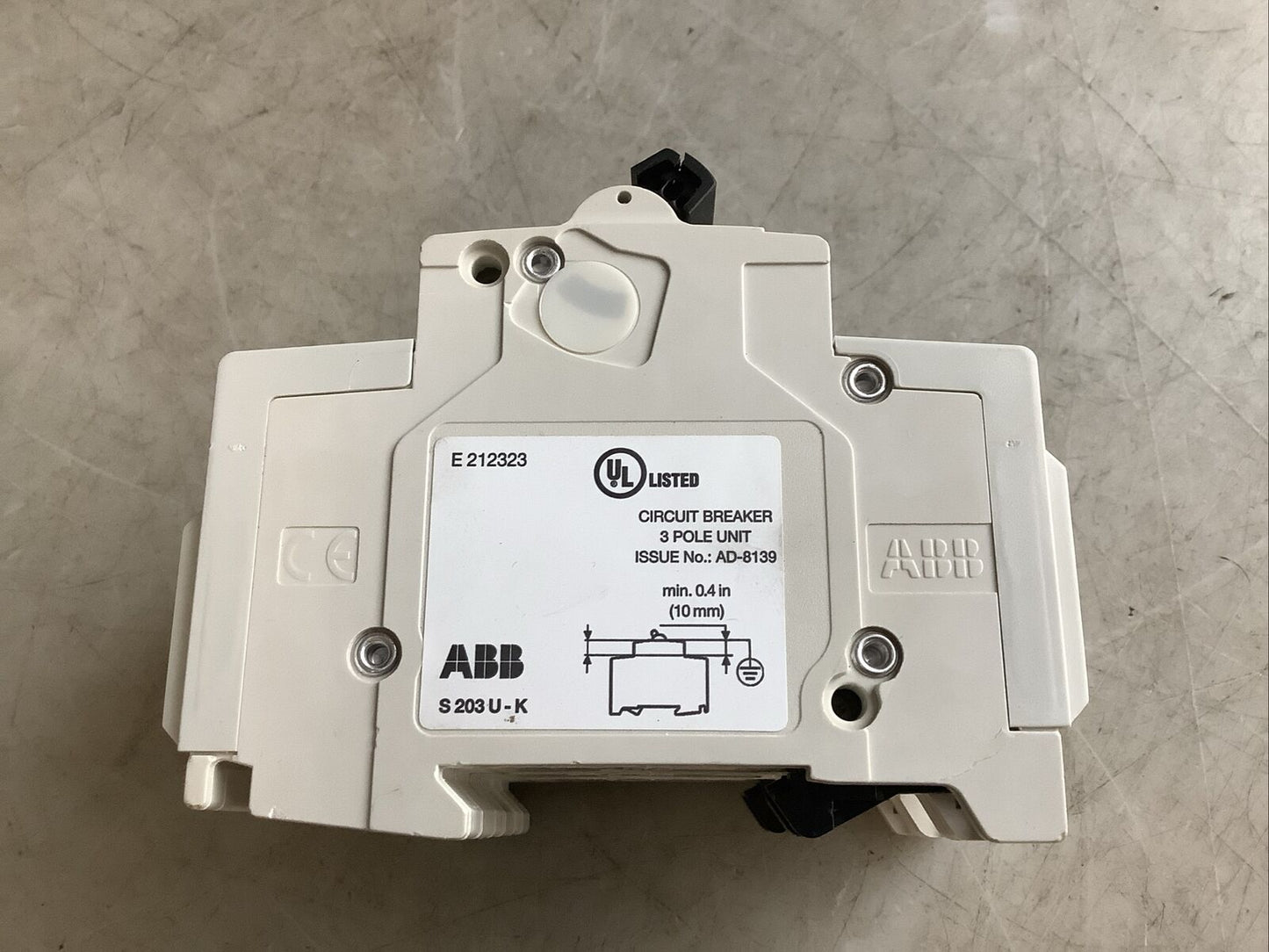 ABB S203U-K15 CIRCUIT BREAKER 15A 240V 3 POLE U3S