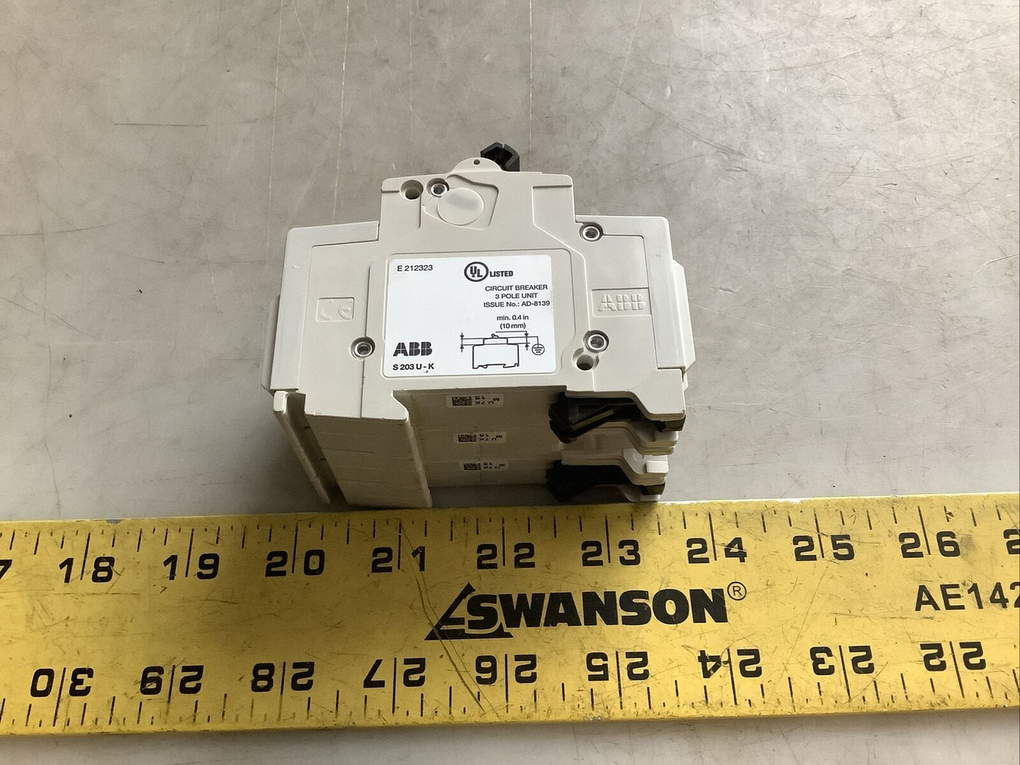 ABB S203U-K15 CIRCUIT BREAKER 15A 240V 3 POLE U3S