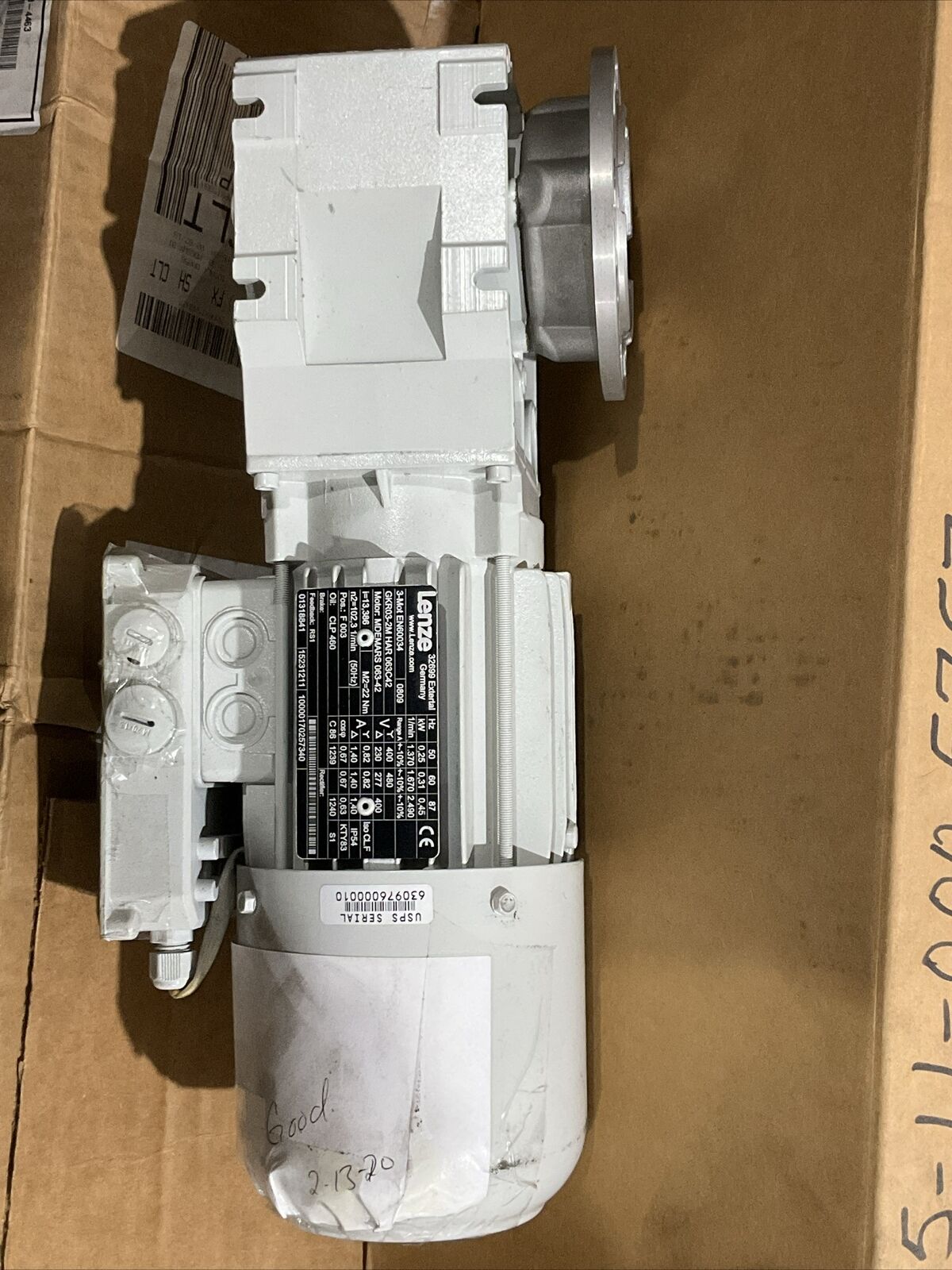 LENZE GKR03-2M HAR 063C42 MDEMARS 063-42 GEARBOX MOTOR 50/60HZ 1.370 RMIN U3S