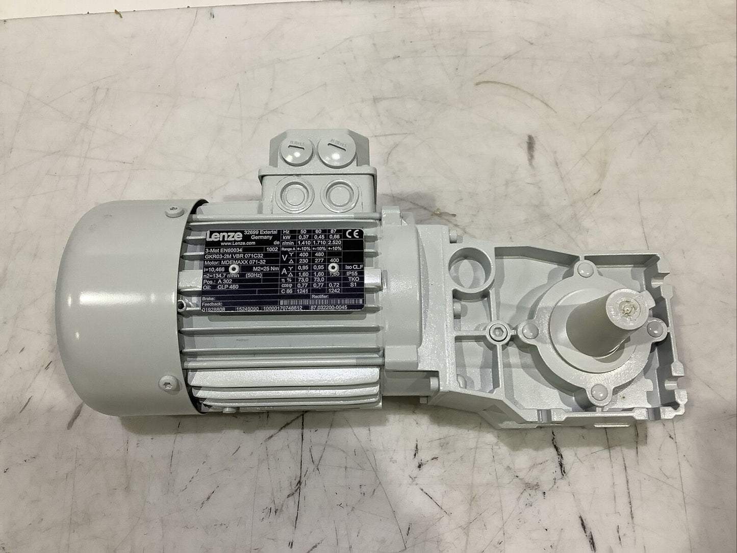 LENZE EN60034 GKR03-2M VBR 071C32 MDEMAXX 071-32 GEARBOX MOTOR U3S