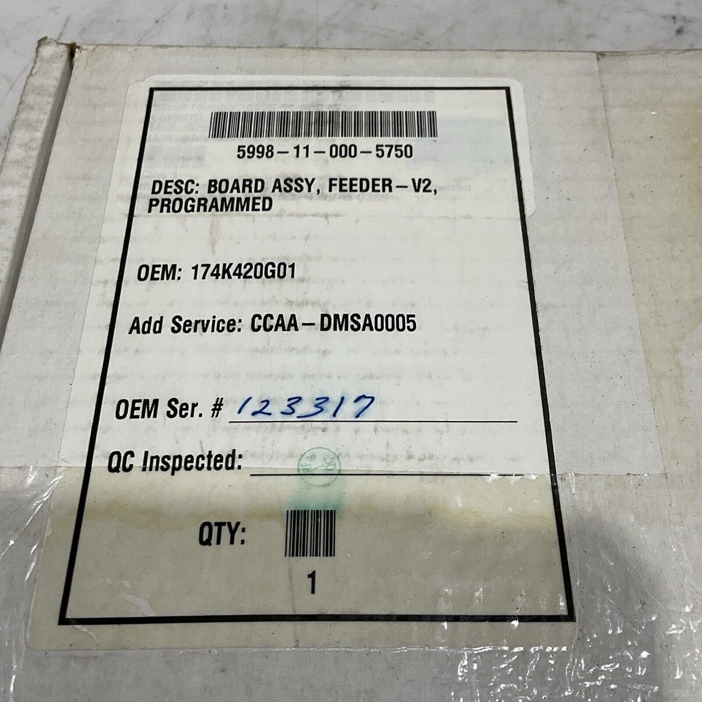 ALTERA RECOM 174K420G01 5998-11-000-5750 V2 FEEDER PROGRAMMED BOARD U3S