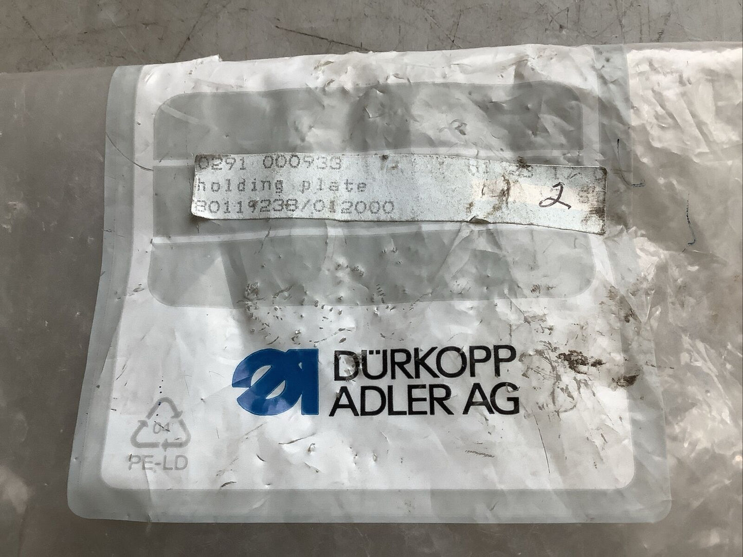 DURKOPP ADLER 0291 000933 HOLDING PLATE RM6