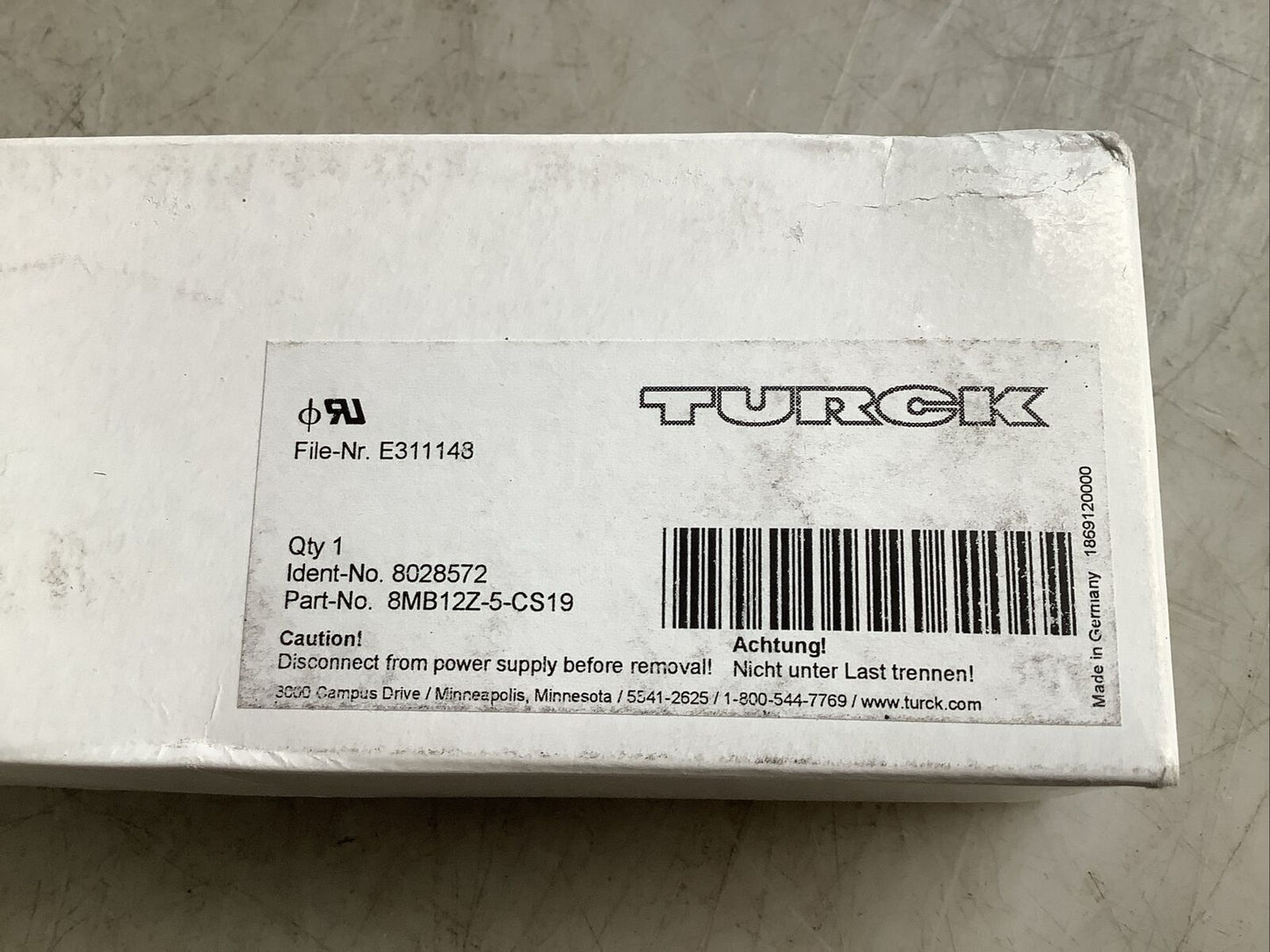 TURCK 8MB12Z-5-CS19 JUNCTION BOX U3S