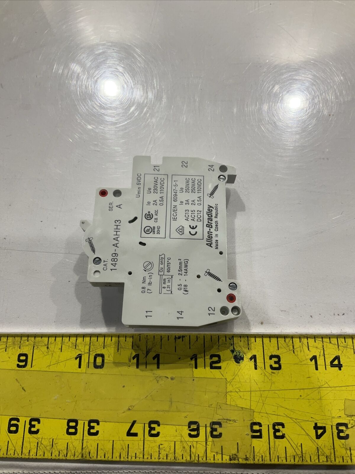 A-B ALLEN-BRADLEY  1489-AAHH3 AUXILIARY CONTACTOR  CIRCUIT BREAKER  230V  U3S