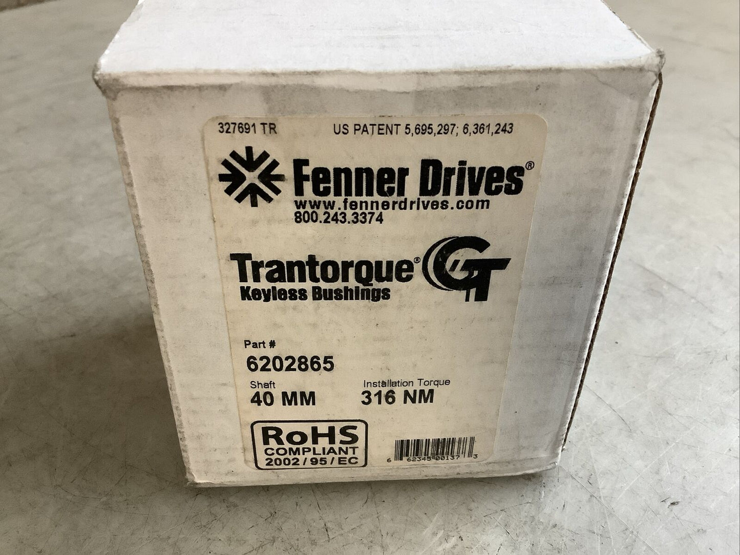 FENNER DRIVE 6202865 TRANTORQUE KEYLESS BUSHINGS 40MM 316NM U3S