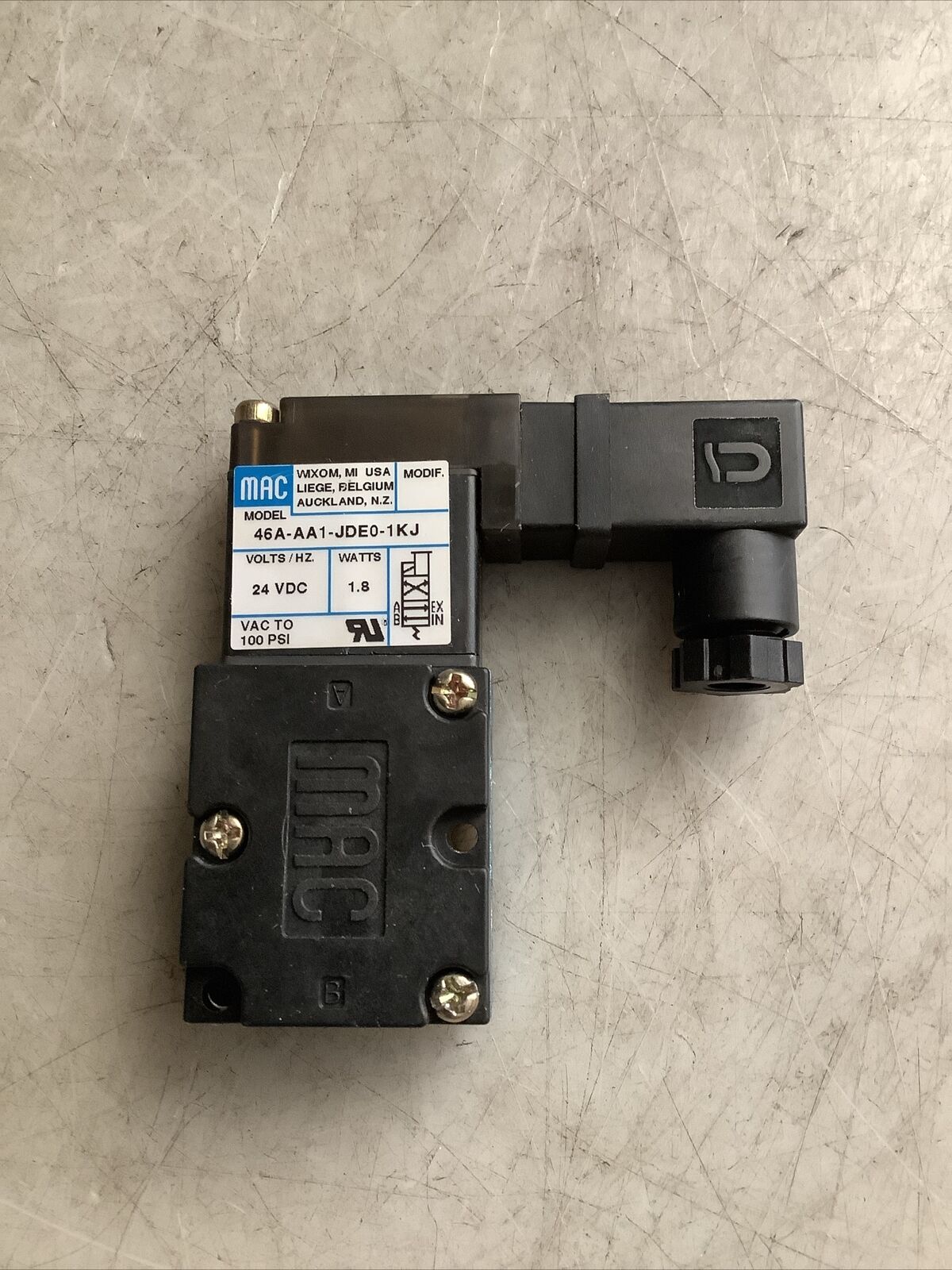 MAC 46A-AA1-JDE0-1KJ SOLENOID VALVE U3S
