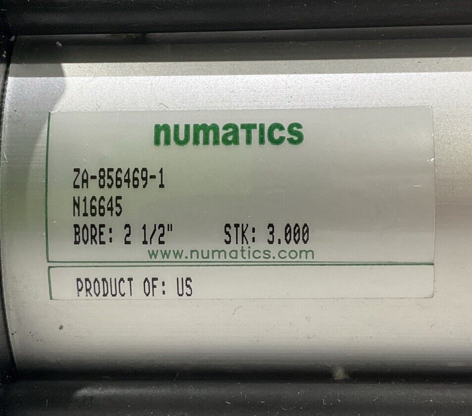 NUMATICS ZA-856469-1 N16645 2 1/2” BORE PNEUMATIC CYLINDER 373