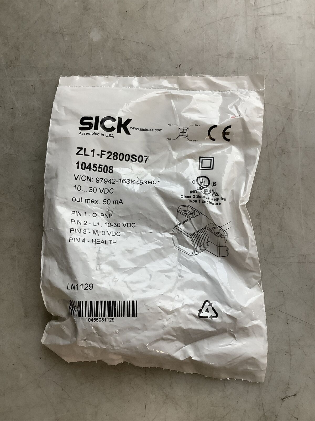 SICK ZL1-F2800S07 1045508 PROXIMITY SWITCH U3S