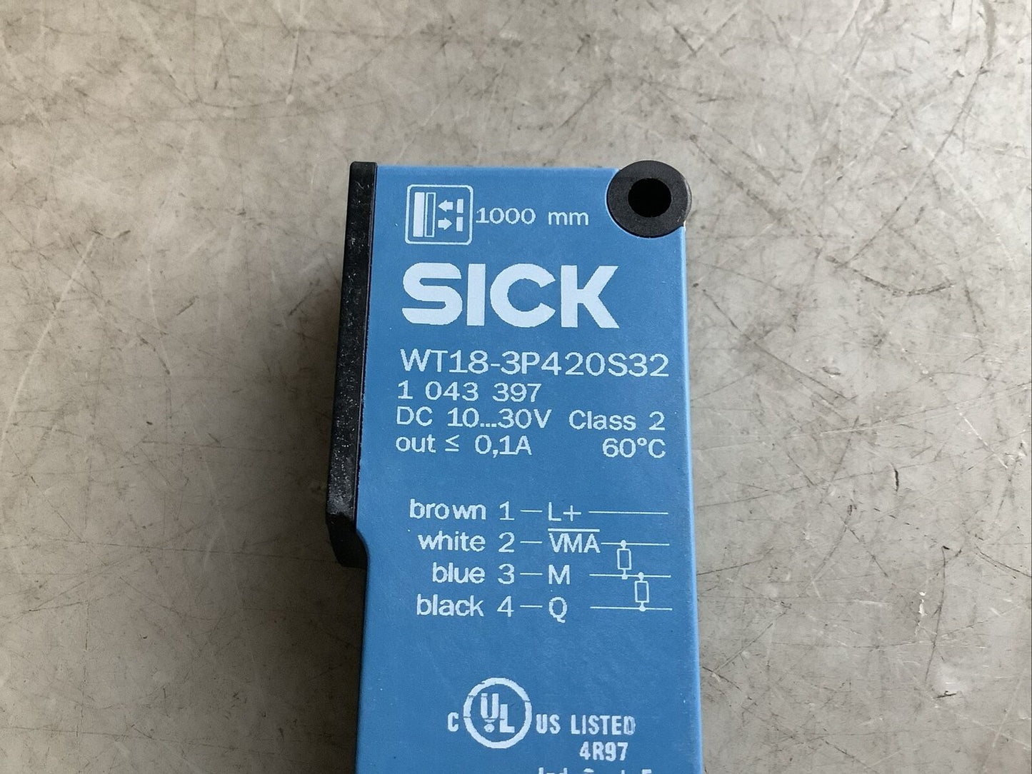 SICK WT18-3P420S32 PHOTOELECTRIC LONG RANGE PROXIMITY SENSOR 10-30V .1A U3S