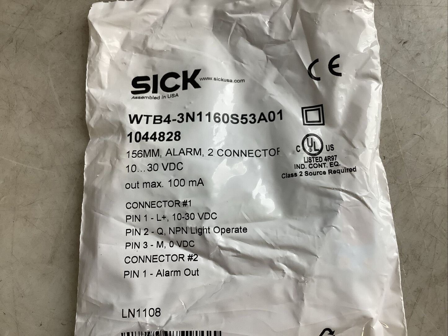 SICK WTB4-3N1160S53A01 1044828 PHOTOELECTRIC PROXIMITY SWITCH U3S