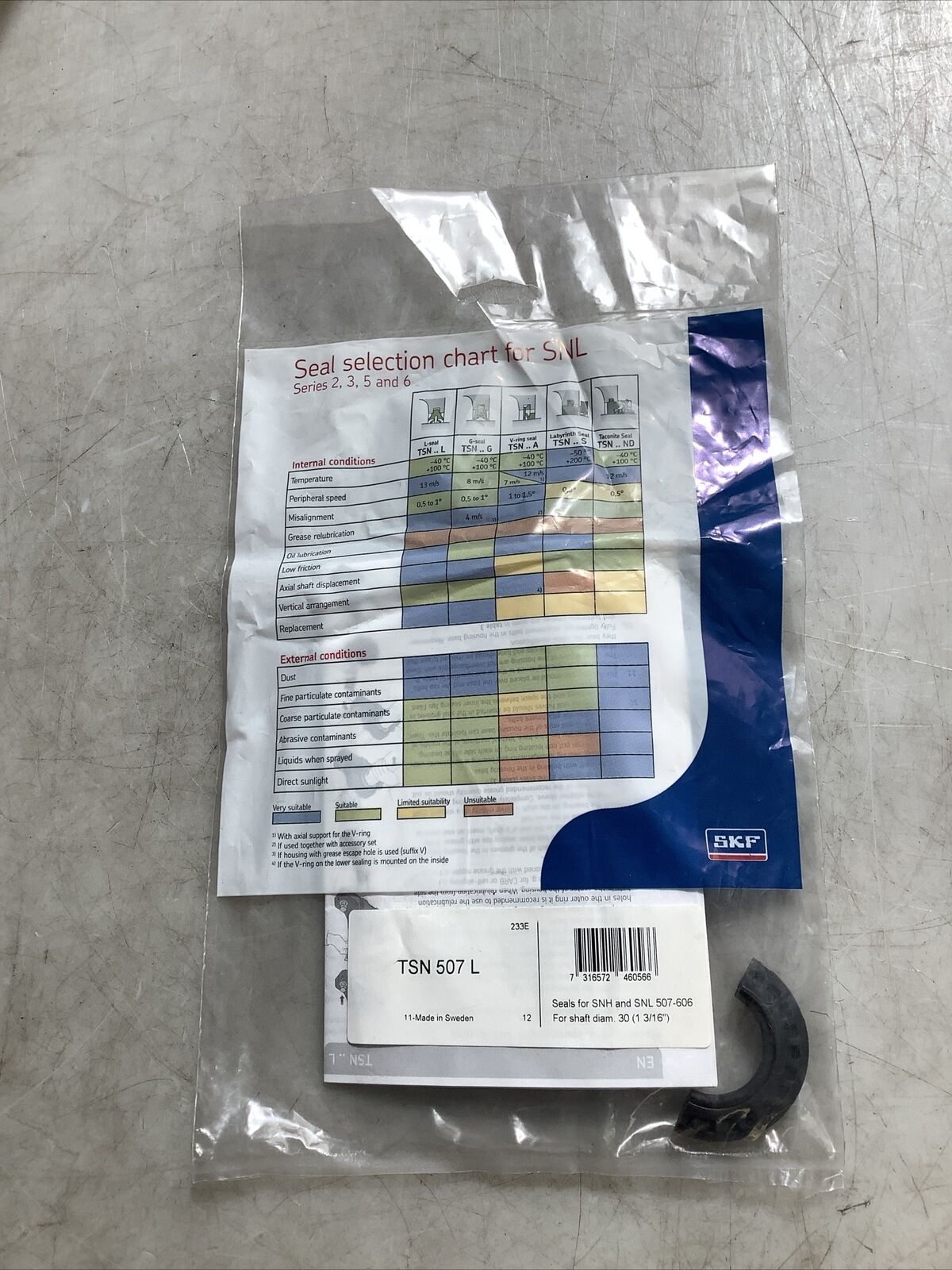 SKF TSN 507 L FOUR LIP SEAL U3S