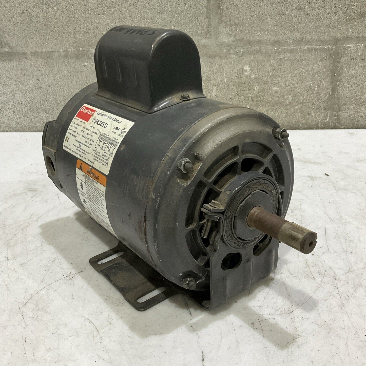 DAYTON 6K365D CAPACITOR START MOTOR 1-1/2HP 3450RPM 115/230V 60HZ RM6