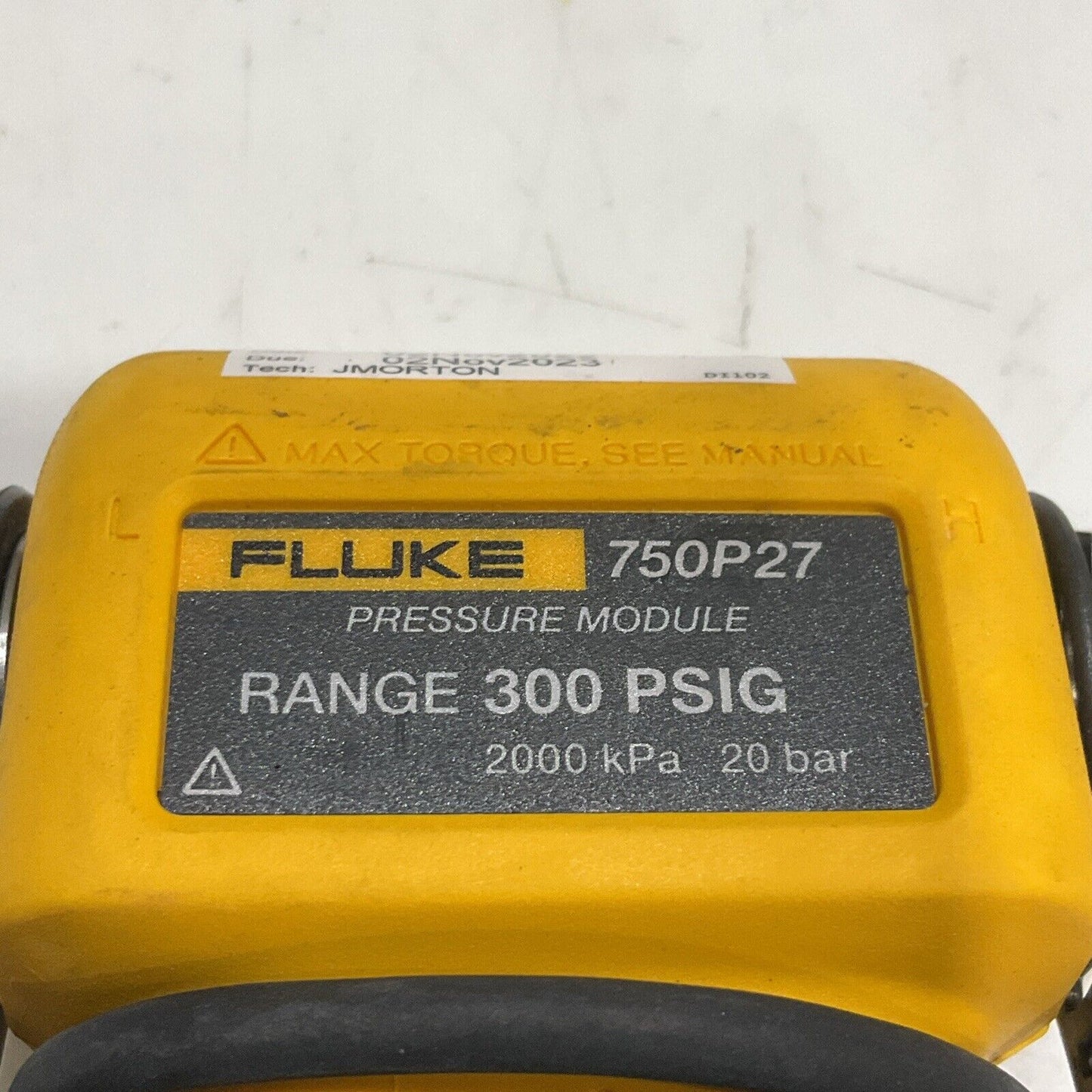 FLUKE 750P27 PRESSURE MODULE RANGE 300 PSIG 2000 KPA 20 BAR S8M
