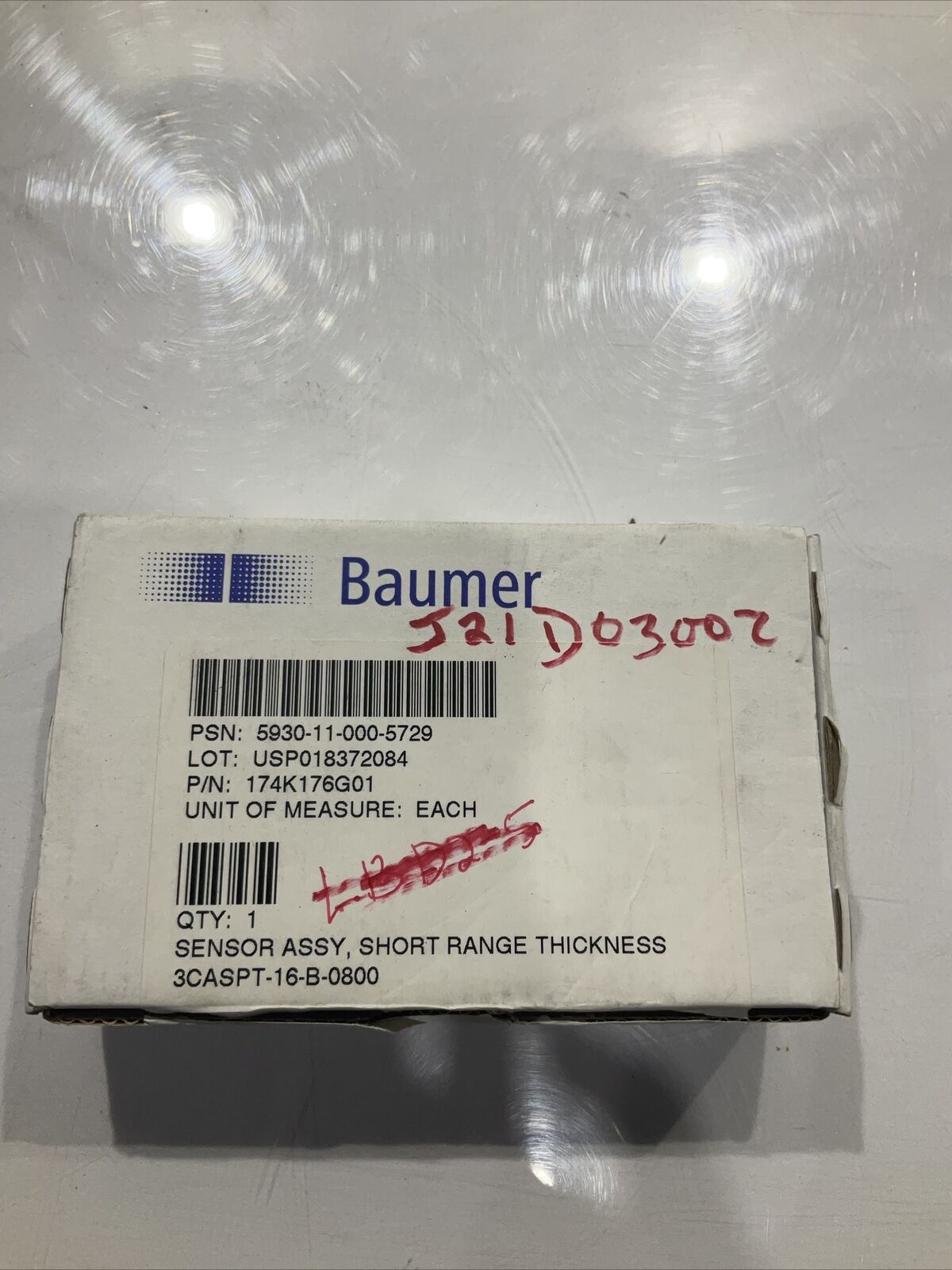 BAUMER CH-8501 174K176G01 SENSOR ASSY SHORT RANGE THICKNESS LOT OF  3 U3S